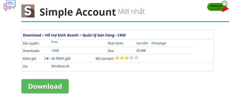 Phần mềm tăng like cho fanpage facebook Simple Account
