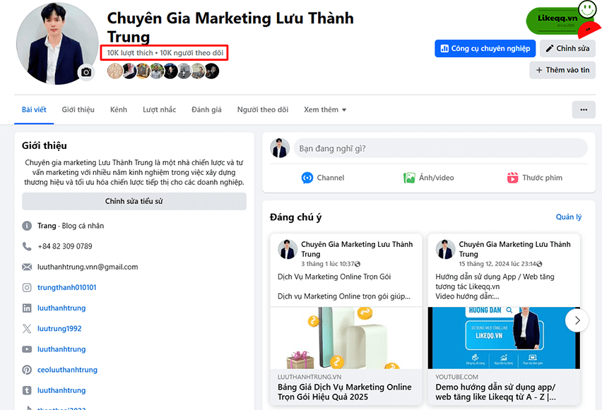 cách tăng like fanpage