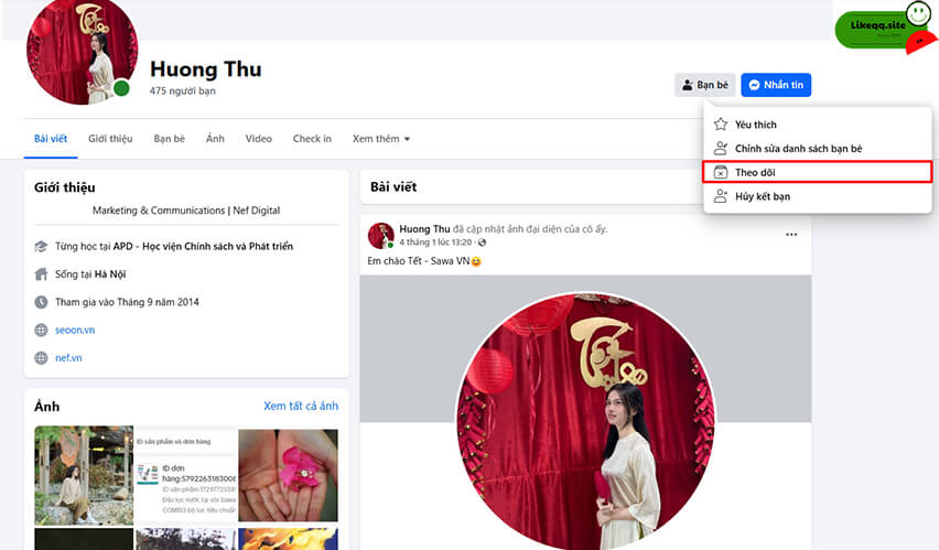 ngậm follow trên facebook là gì