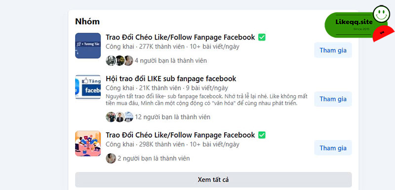 Tìm kiếm group trao đổi sub facebook