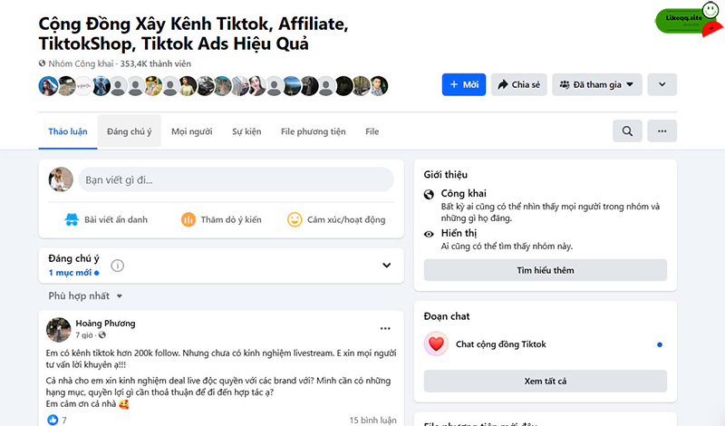 Câu hỏi liên quan mua group Facebook