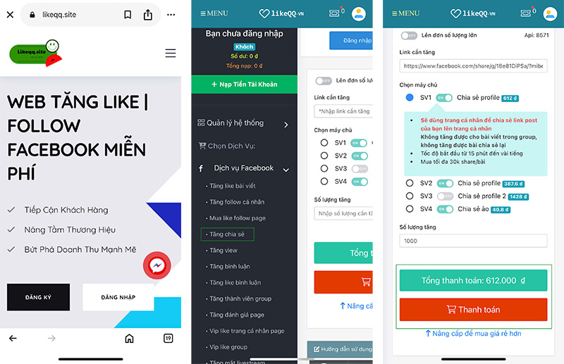 Phần mềm tăng share Facebook Likeqq.site