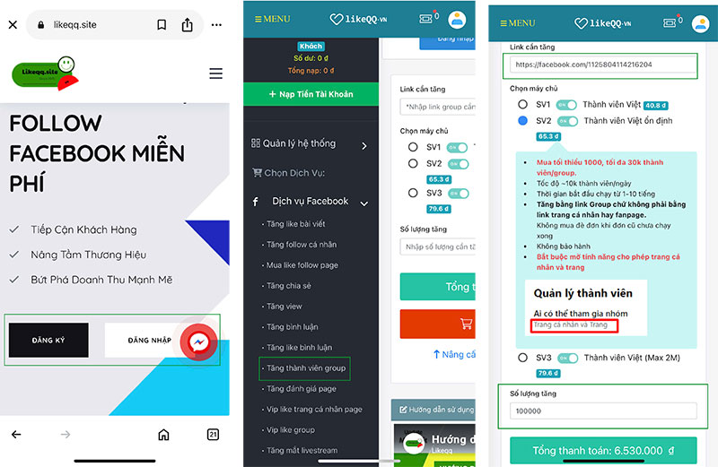 Tool kéo member group facebook trên điện thoại