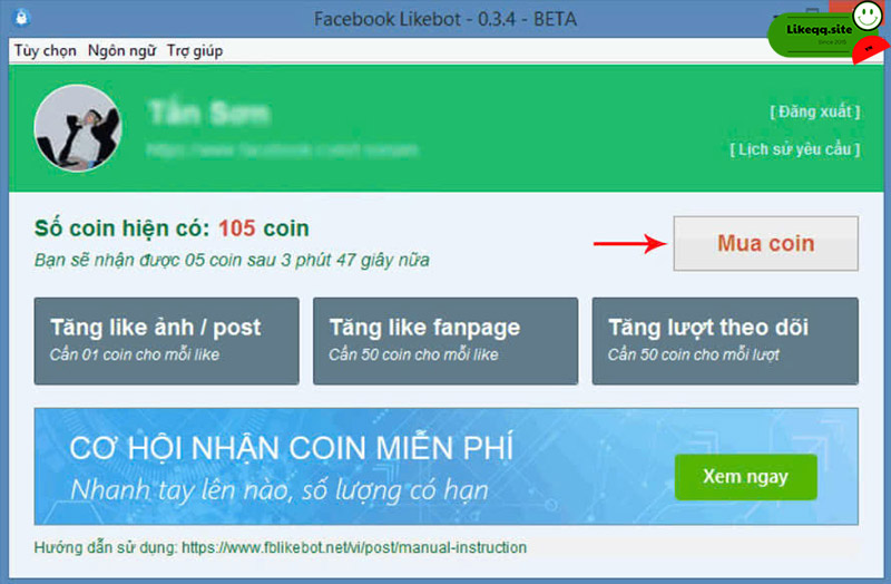 App tăng like fb miễn phí Facebook Likebot