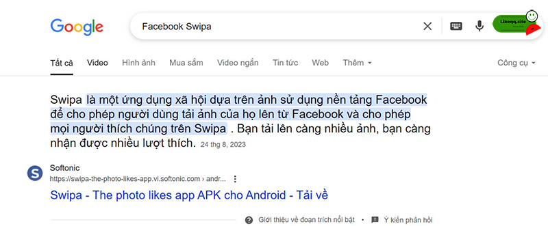 App tăng like fb miễn phí Faceook Swipa