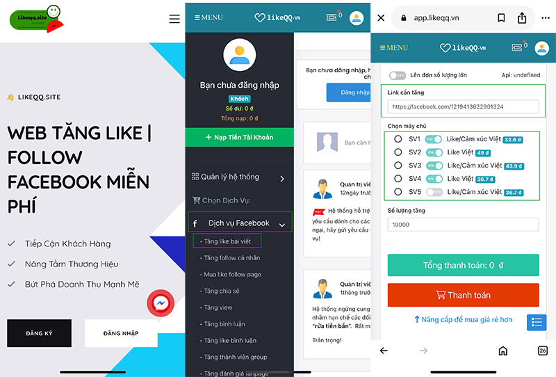 Bot view facebook trên điện thoại