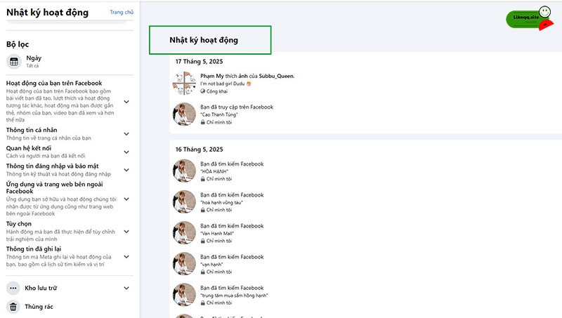 Cách quản lý hoạt động like unlike trên facebook