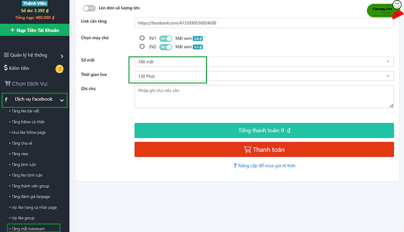 Hack mắt live facebook trên máy tính