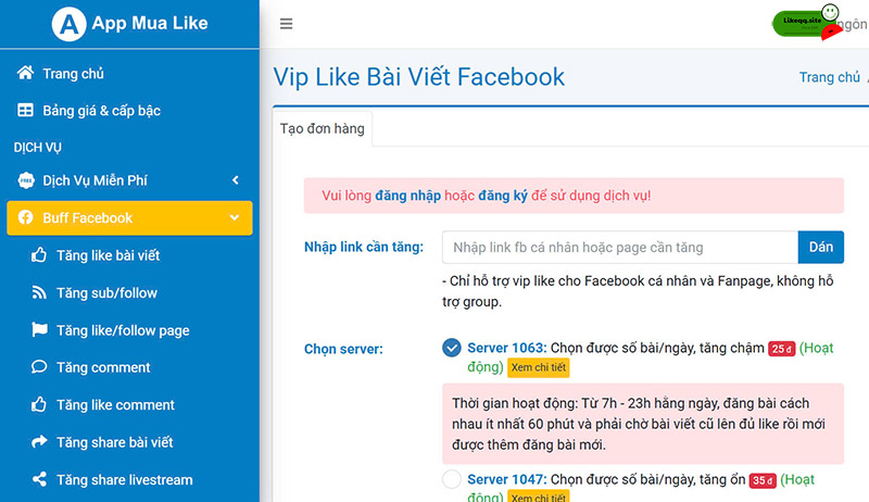 Tăng like fb miễn phí an toàn fb VipLikeqq