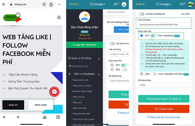 Tăng view reel facebook trên điện thoại